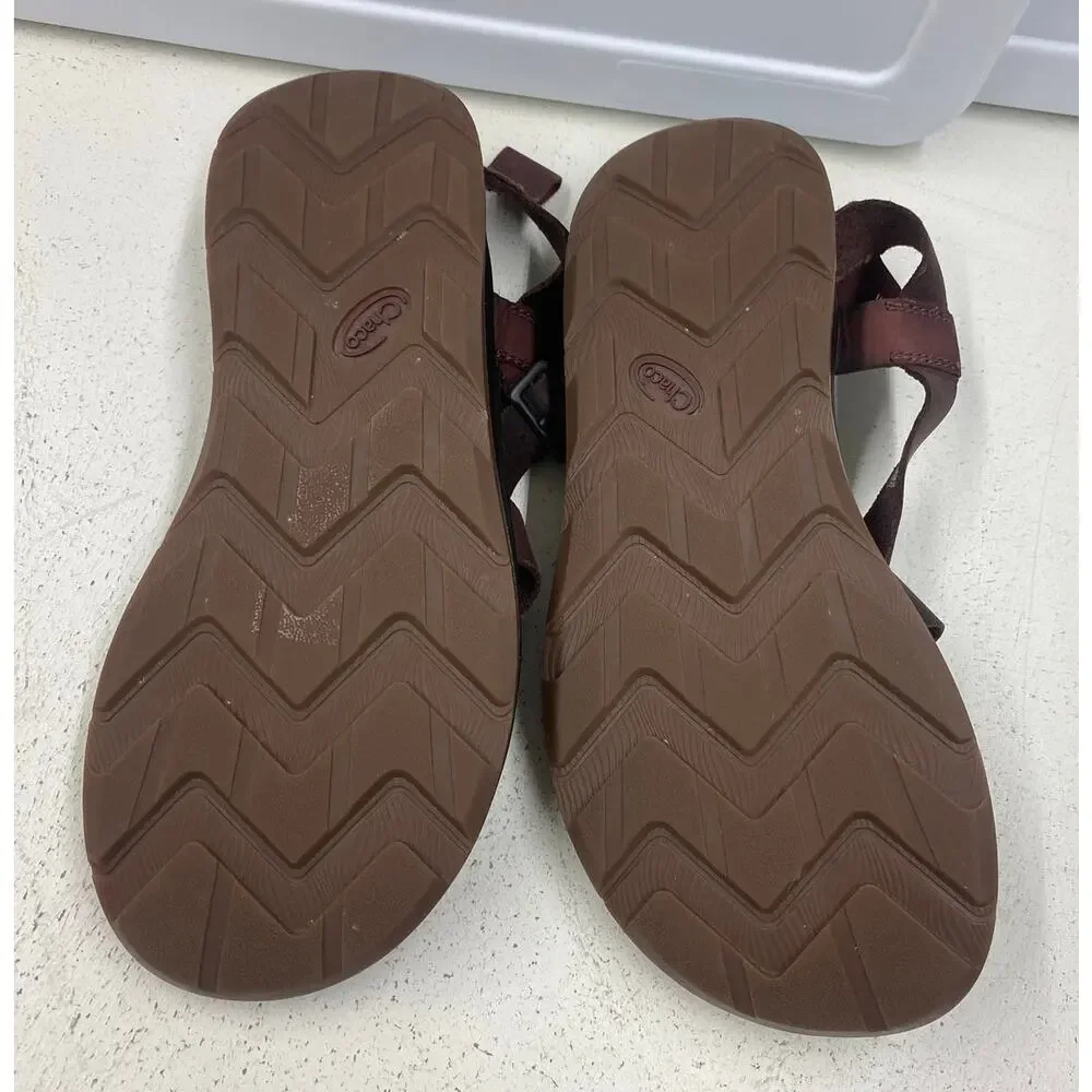 Men Chaco Wayfarer Port burgundy leather strap outdoor sandals shoes, 9